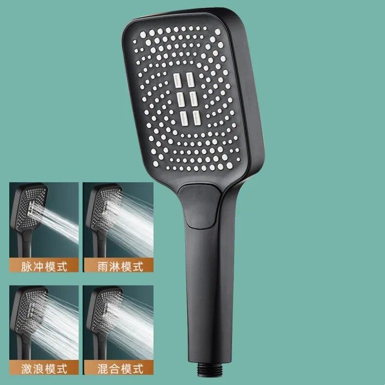 4 Mode Adjustable Rainfall Shower Head Large Flow Showerhead High Pressure Water Saving Shower Head Bathroom Accessories