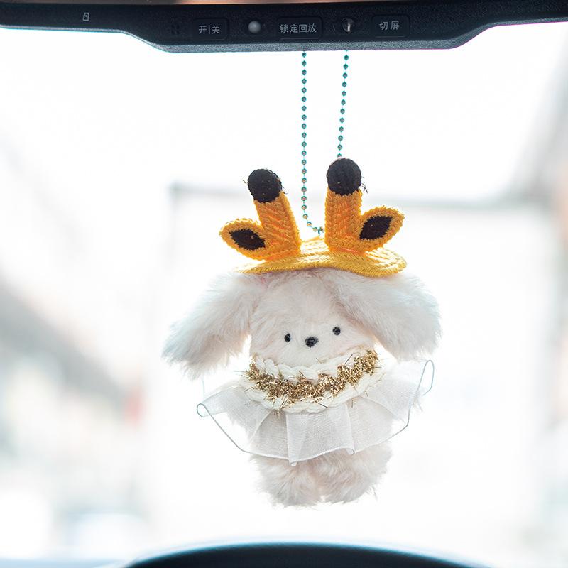 8Cm Rabbit School Bag Pendant Tide Cool Cute Creative Doll Keychain Student Couple Schoolbag Car Keys Cartoon Rabbit Plush Doll