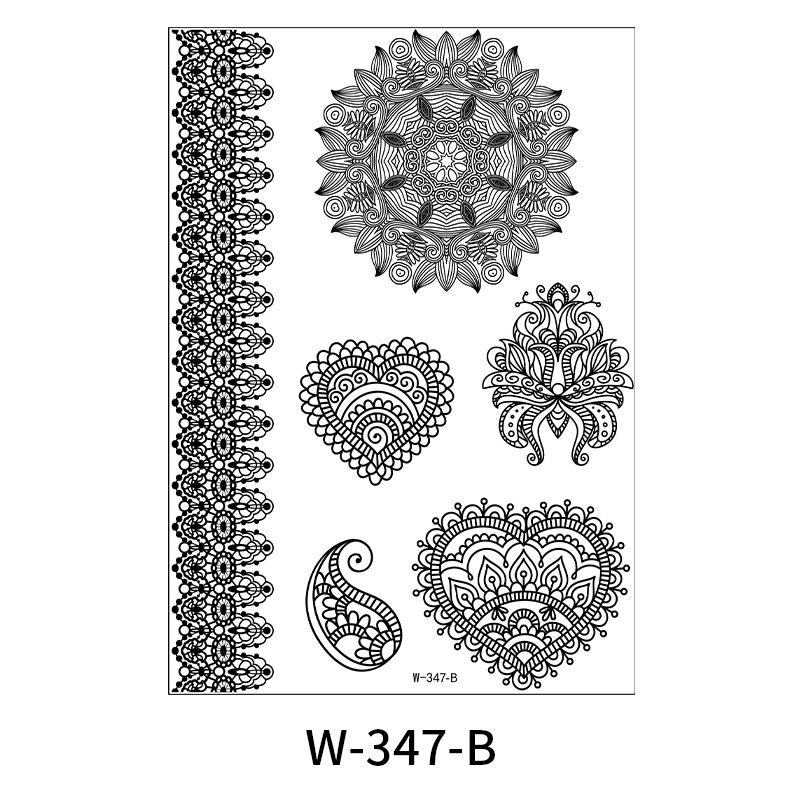 

Красота Наклейка Тату Наклейка Тату Черное Кружево Наклейка Тату Водонепроницаемая W-347-B