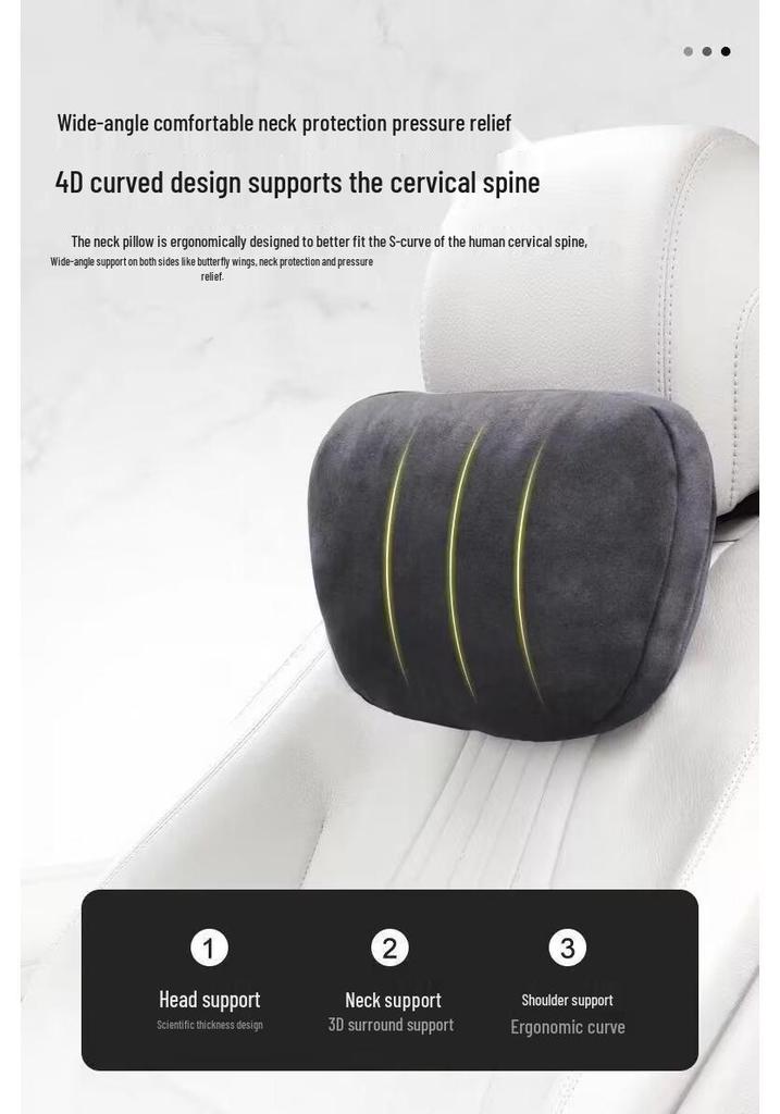 Suede Lumbar Support Pillow for Maybach - Original Neck and Headrest Cushion