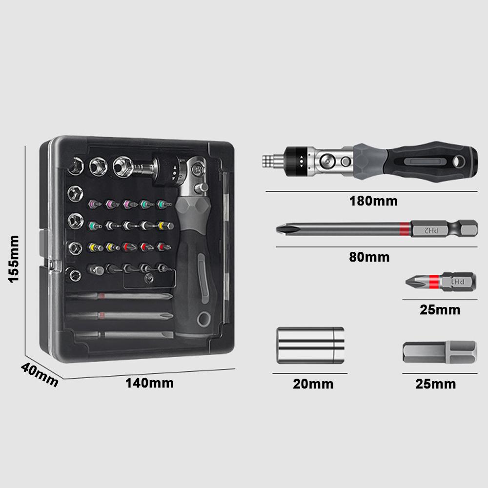 31in1 Multifunctional Ratchet Wrench Screwdriver Set Practical Motorcycle Bicycle Bathroom Air Conditioner Auto Repairs