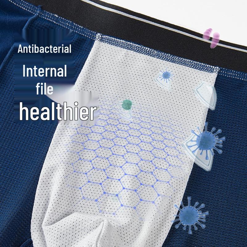 Breathable Men's Boxer Briefs To Prevent Testicular Dampness - Mesh Sports Viscose, Loose Fit