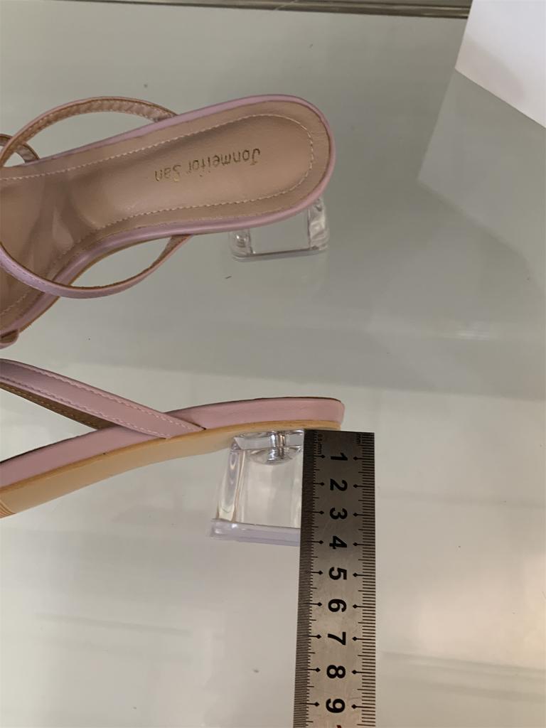 French Fairy Style Gentle Evening Shoes Bow Word with Open Toe Cool Slippers Female Summer Wear Crystal Heel Sandals