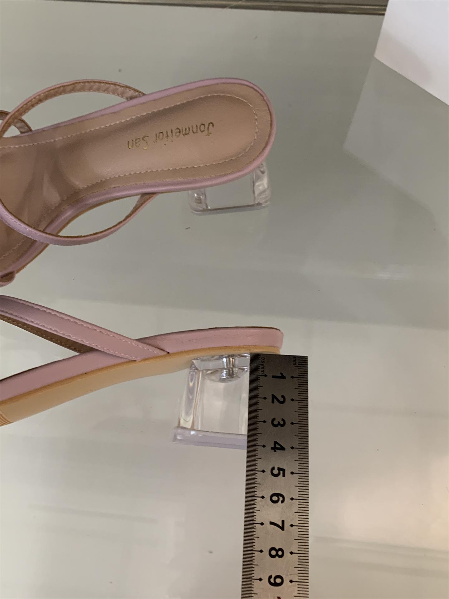 

French fairy style gentle evening shoes bow word with open toe cool slippers female summer wear crystal heel sandals 39