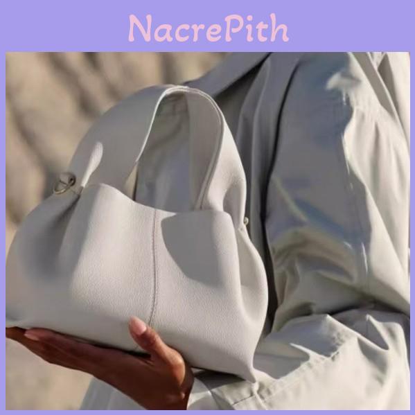 Simple Solid Color Cloud Shaped Pu Leather Women Casual Shoulder Bag For Daily Use