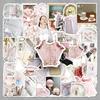 50 Ballet-Style Girly Heart Fun Stickers for Guitar, Desktop, Helmet, and Wardrobe