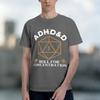 2026 New Vintage Unisex Dd Rpg Player Tee Funny Adhdd Roll For Concentration Graphic Short Sleeve Crew Neck Tshirt