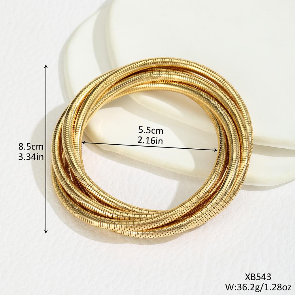 A Personalized Simple and Cool Style Multi-Layered Winding Line Spring Bracelet