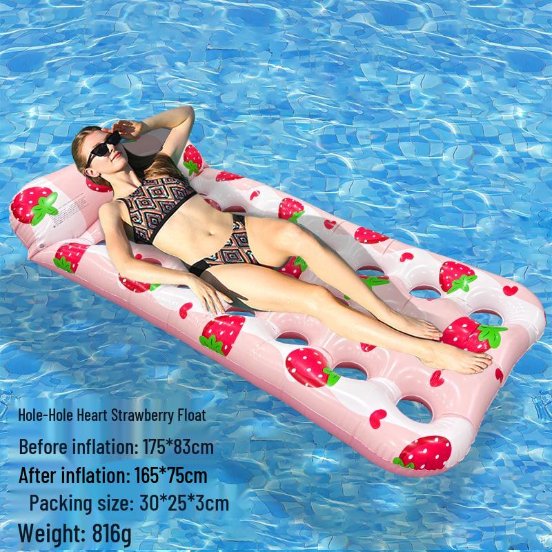 Nafukovací PVC lehátko: Skládací pruhované plavací lehátko