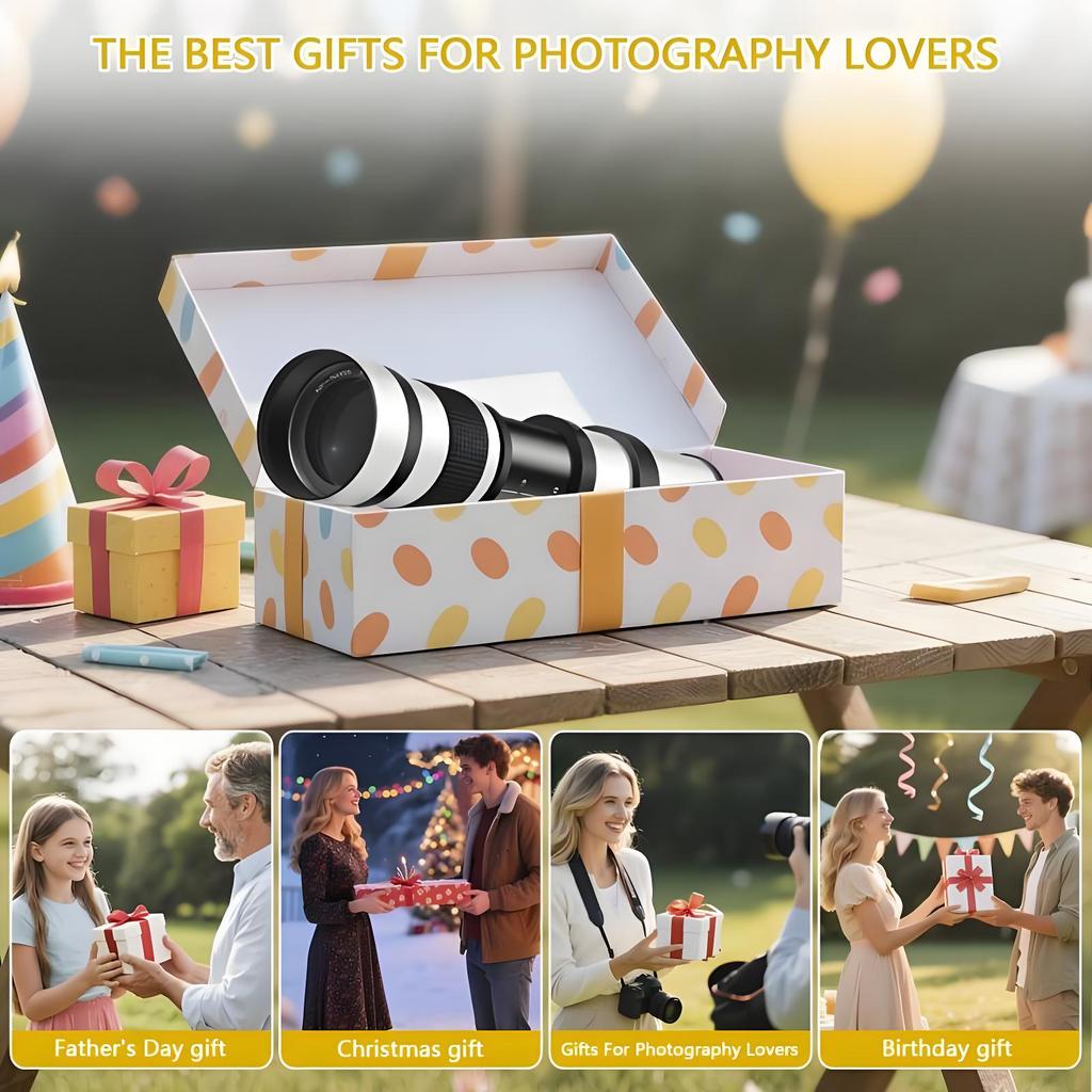 Super Telephoto Lens for Canon/Nikon/Sony - 420-800mm F/8.3-16 Long Focus Lens (Manual Zoom) for Manual Focus Dslr Cameras Lens