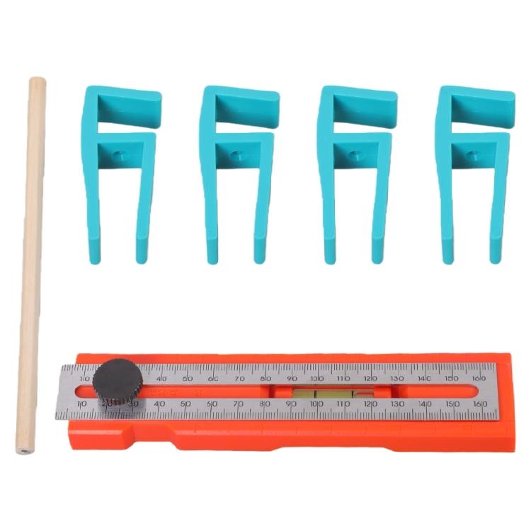 Foldable Marking Ruler Woodworker Horizontal Mark Base with Blisters Multifunctional Positioning Ruler with Scale