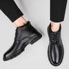 2024 Hot Sale Genuine Leather Men Ankle Boots Male Shoes Warm Plush Fur Winter Boots  New Stylish High Top for Men Outdoor Shoes
