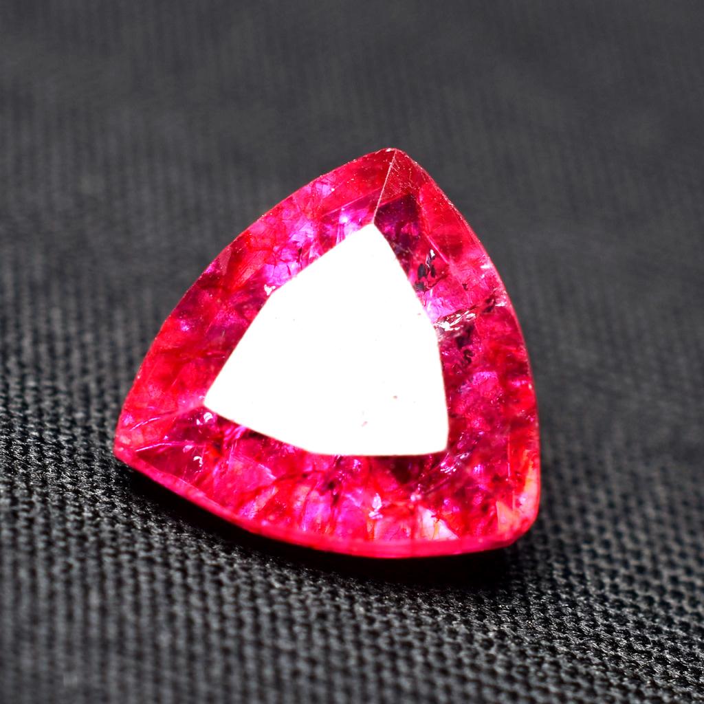 Natural Pink Ruby Loose Gemstone 9.32 Ct Trillion Cut for Jewelry Making and Gem Collections