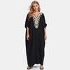 2024 European & American Cotton Embroidered Plus Size Beach Cover-up Dress