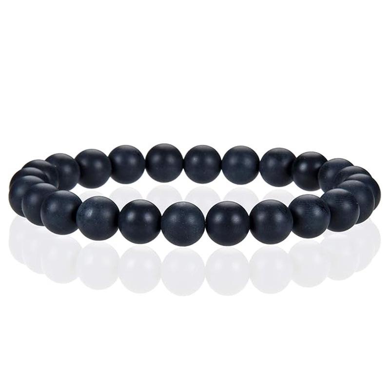 8mm Tiger Eye Crystal & Agate Beaded Bracelet - Handmade Elastic String