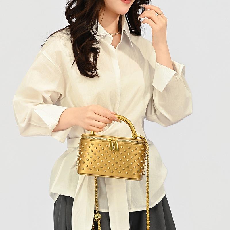 Niche pearl portable small box bag women's new versatile chain bag fashion shoulder messenger bag