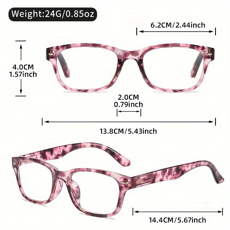 4Pcs Fashionable Rectangular Reading Glasses - Computer Glasses With Anti-Glare Coating Blue Blocking Lens Eye Protection