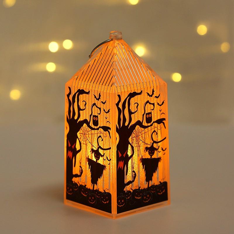 Halloween Pumpkin Lamp Decorations Kids Party Favors Plastic Ornaments Witch Skeleton Scarecrow Props