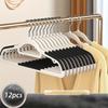 12-Pack Premium Plastic Clothes Hangers - Non-Slip, Contoured, Durable, Space-Saving Design for Home and Dorm Use