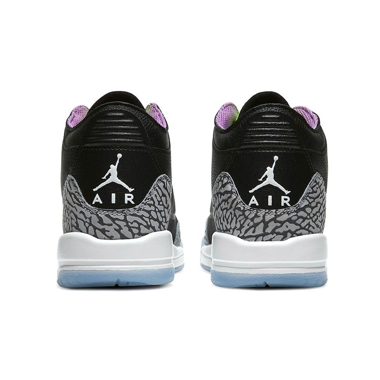 Air Jordan 3 Retro GS Electric Green Kids Sneakers Black White Violet-Shock DA2304-003