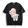 Lycoris Recoil Chisato Peace Sign T Shirt Anime Heroine Design Vintage Washed Homme Breathable Soft Stretched Unisex