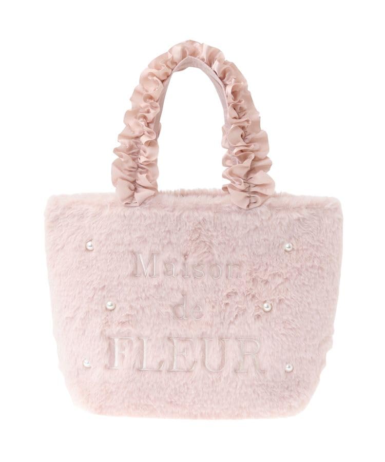 

Maison de FLEUR Memorial Fur Pearl Frill Handle Tote Bag, Pink, 8A43F0J5100
