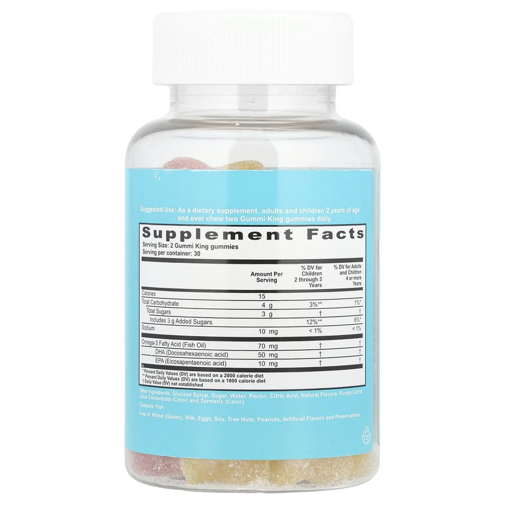 Omega 3 Dha + Epa for Kids, Strawberry, Orange, Lemon, 60 Gummies (35Mg per Gummi)