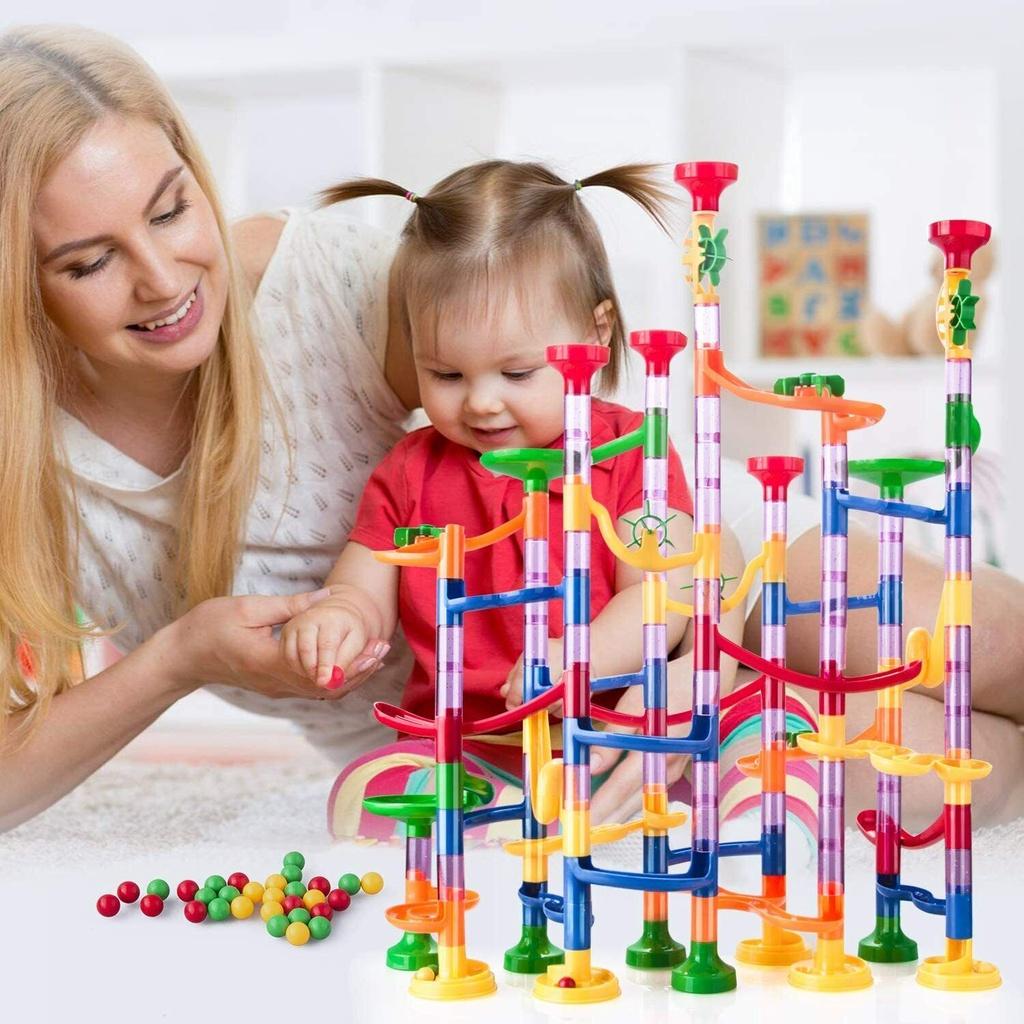 Interaktives Bauspielzeug Transformierbare Kugelbahn Murmelbahn Labyrinth Bauset für Kinder