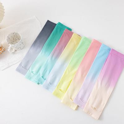 Unisex Summer UV Protection Arm Sleeves Gradient Color Ice Silk Cooling Sleeves