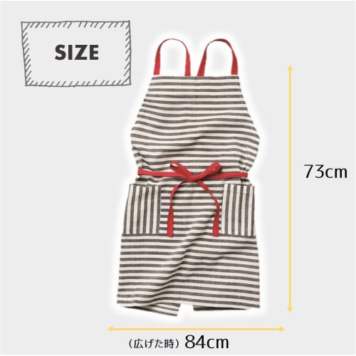 Rep habituel Evelyn Apron, Black Striped, 73cm Long x 84cm Wide, with Pockets, 100% Cotton, Machine Washable, Shoulder Strap, Tie-in Front, Stylish an