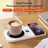 Kaffekoppvarmer med trådløs lader 3 justerbare temperaturinnstillinger Automatisk avstenging Drikkebrikke Smart koppvarmer for iPhone Øretelefon Klokke