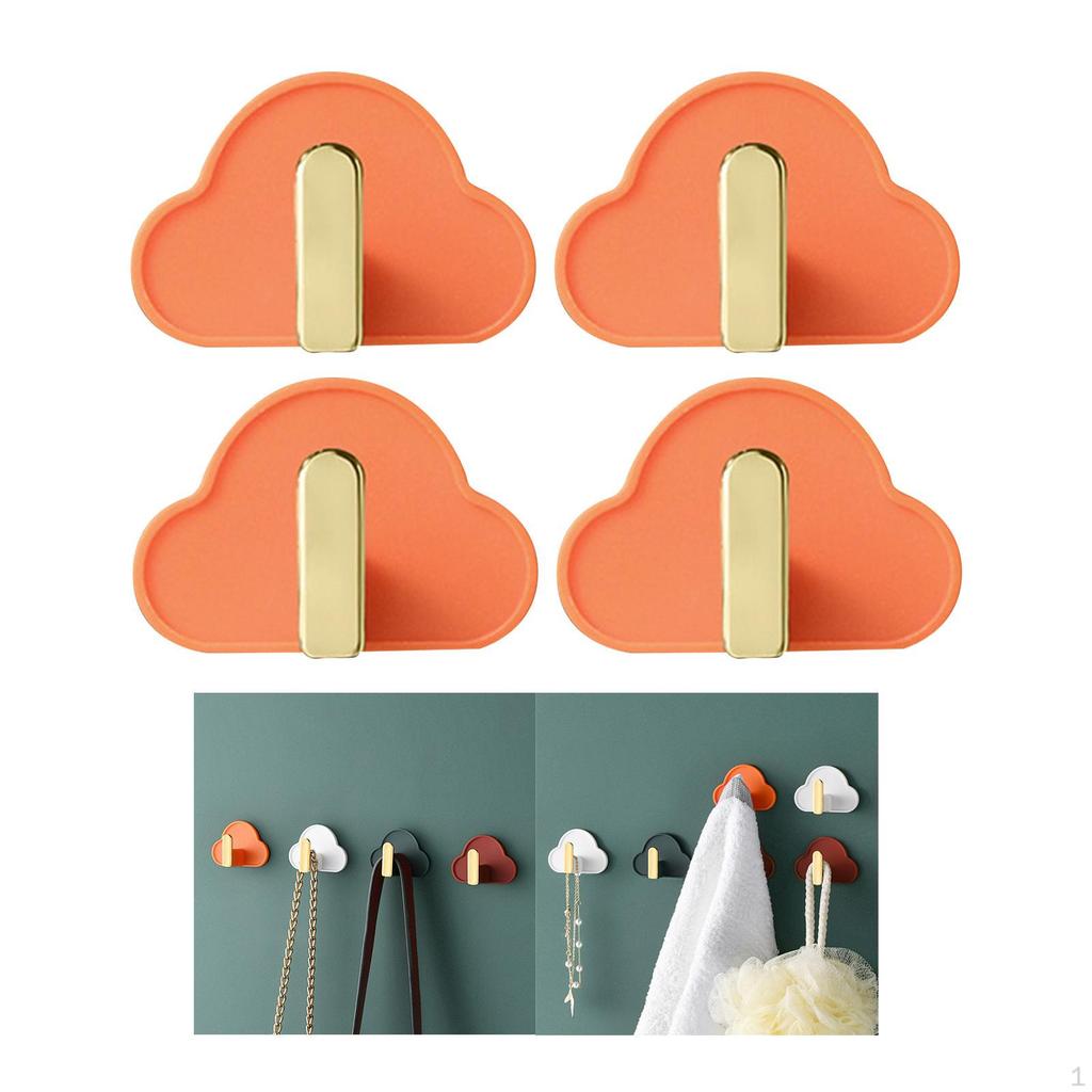 4 Pieces Multifunction Storage Hooks Self Flexible Stable Hanging Organizer for Bathroom Bags