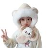 Kids Hat And Scarf Set Winter Plush Ear Flap Hat with Scarf for Boys Girls Warm Cold Weather Knit Accessories