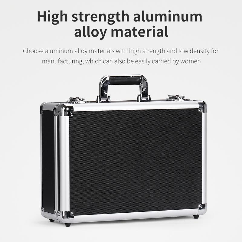 Aluminum Alloy Case Aluminium Alloy Toolbox with Handle Portable Storage Case Foam Filled Shockproof Tool Case Tools Organizer B