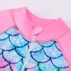 Infant Baby Girl Swimsuit Long Sleeve One-piece Swimwear Mermaid Fish Scales Printed Toddler Girl Bathing Suit Beach Rash Guard