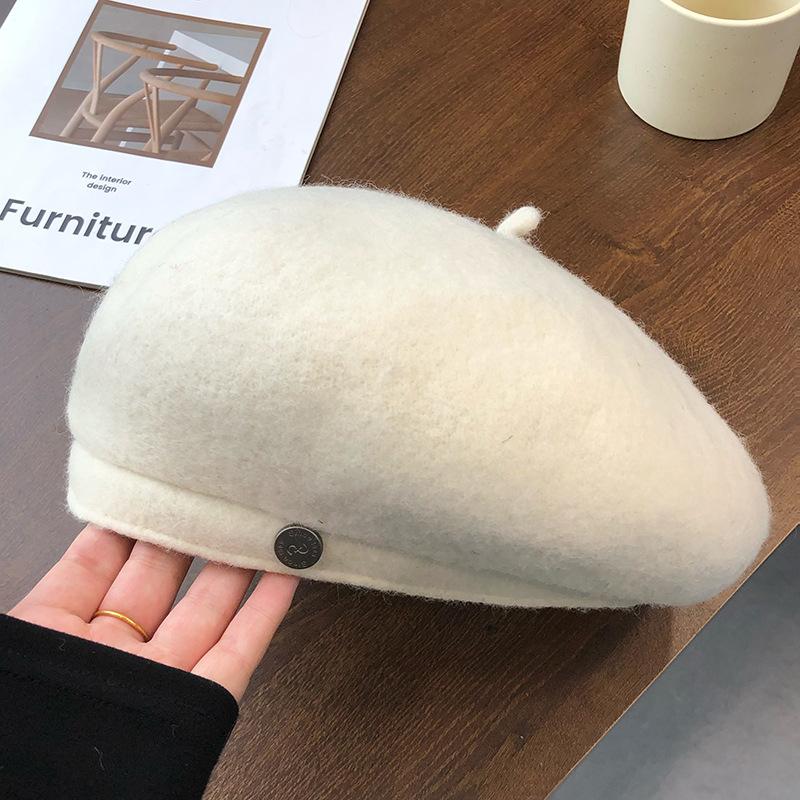 Beret autumn and winter face little girl painter hat versatile classic British retro newsboy hat