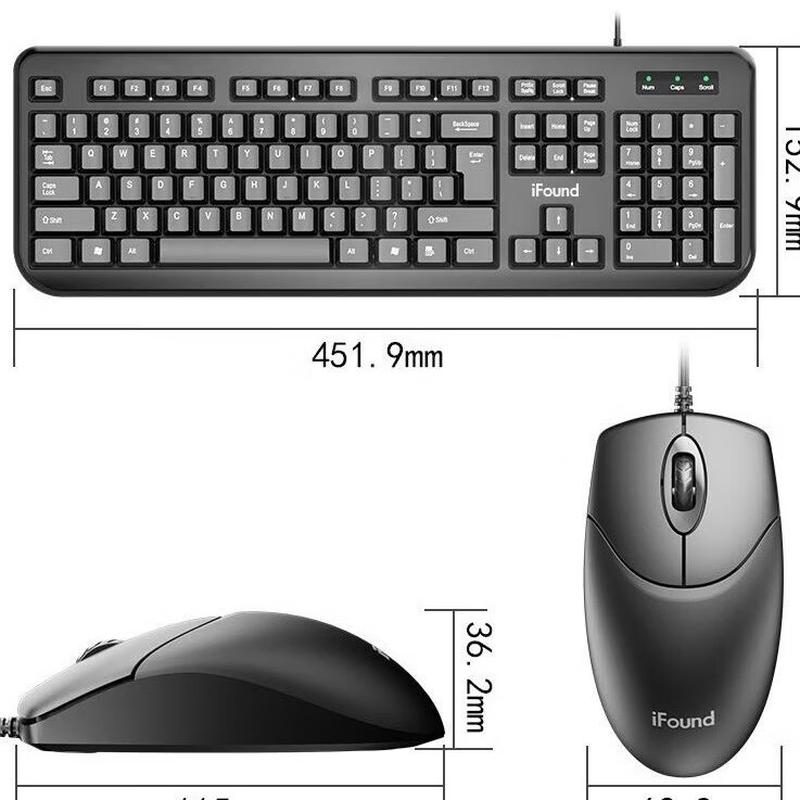 Founder F8106 Wired Keyboard and Mouse Combo