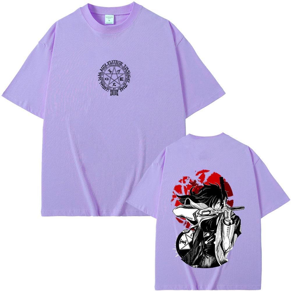 Anime Hellsing Yumie Takagi Graphic Tshirt Vampire Alucard Merch T Shirts Unisex Women Gothic Unisexga Oversized Short Sleeve Tshirt