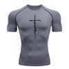 Magliette a Compressione per Allenamento Cristiano Magliette Sportive Asciugatura Rapida Uomo Palestra Fitness Maglie Intime Top Manica Corta Rash Guard