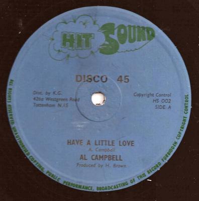 12-Zoll Schallplatte AL CAMPBELL / RANKING TREVOR / U BR - Have A Little Love / I've Got To Go HS002 Hit Sound 1980 Kanada Reggae, Ska & Dub Gebraucht