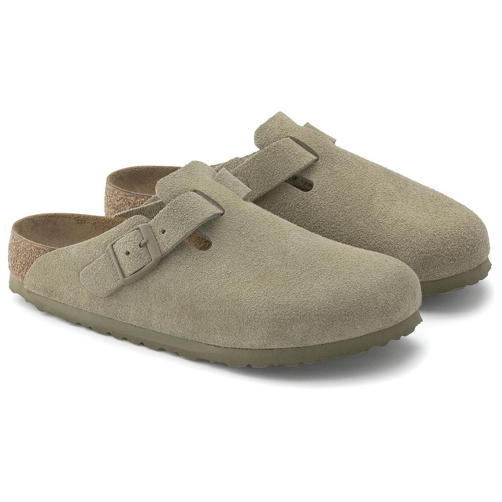 Birkenstock Boston Suede Leather Faded Khaki Unisex Sneakers Tan 1025788