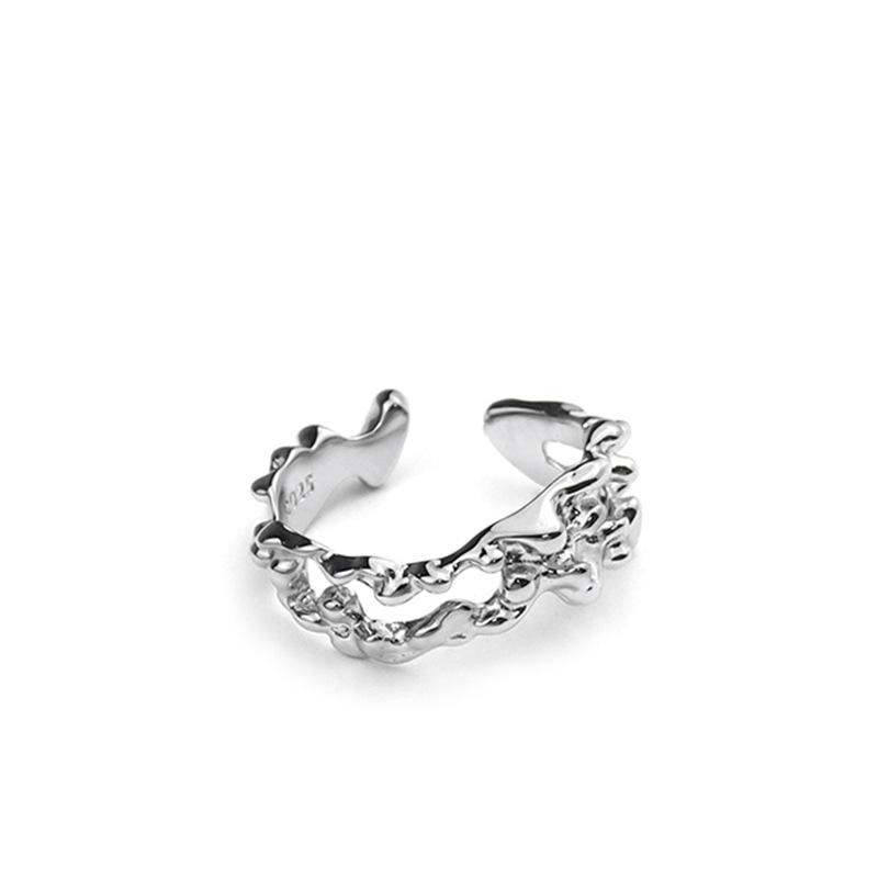 ANENJERY Anéis geométricos irregulares ocos para mulheres, homens, festa de aniversário, joias de ouro, presentes