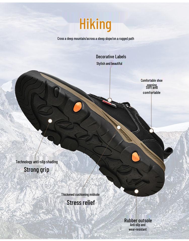 Chaussures de Randonnée Décontractées en Cuir Style Britannique pour Homme - Bout Rond Confortable, Parfaites pour le Printemps et l'Automne