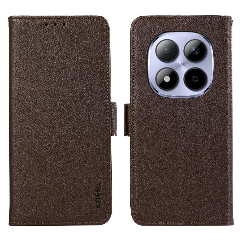 ABEEL For Xiaomi Redmi Note 15 Pro 4G (Global) Case Litchi Texture Leather RFID Blocking Phone Cover