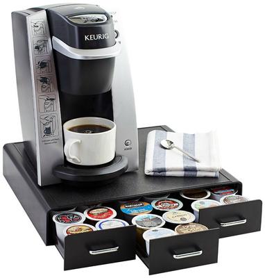 AmazonBasics Kaffeepad-Aufbewahrungsschublade für K-Cup-Pads, fasst 36 Pads, Schwarz
