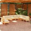 Day and Night - Day and Night Garden Furniture 10 Pieces and Cushions Solid Cream Pine Wood
