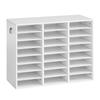 VEVOR Wood Literature Organizer 24 Compartments Office Mailboxes White, Countertop Literature Sorter for Files Documents Papers