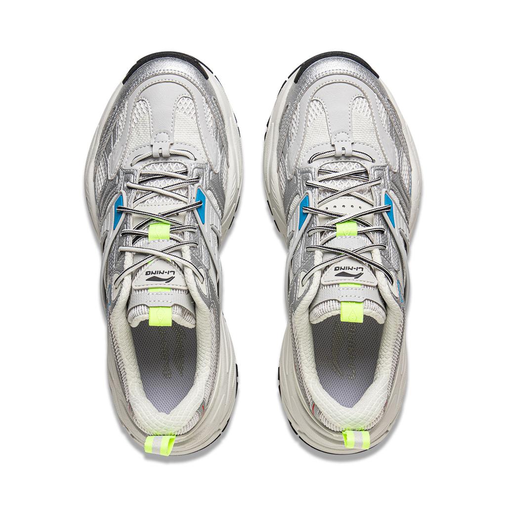 New LiNing Red Sugar 2 Anti-Slip And Wear-Resistant Breathable Low-Top Casual Shoes Men's Silver Gray AGCV123-2