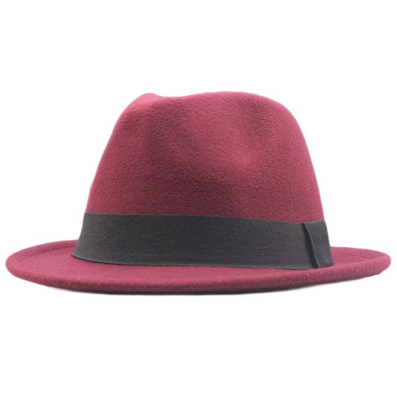 Spring and Autumn New Street Shooting Jazz Top Hat British Gentleman Retro Parent-Child Flat Top Trendy Hat Men's Warm Wool Hat