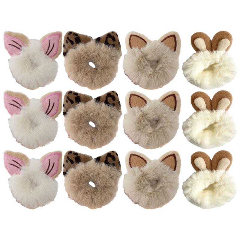 Autumn Winter Plush Cat Ear Hair Ring Female Cute High Elasticity Children Hair Rope Simple Hair Accessories
